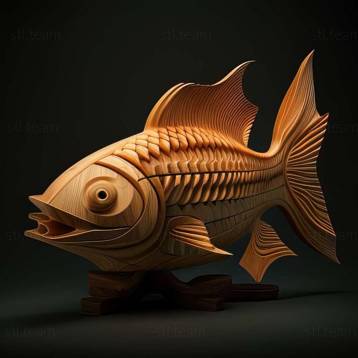 3D model Five   lane barbus fish (STL)